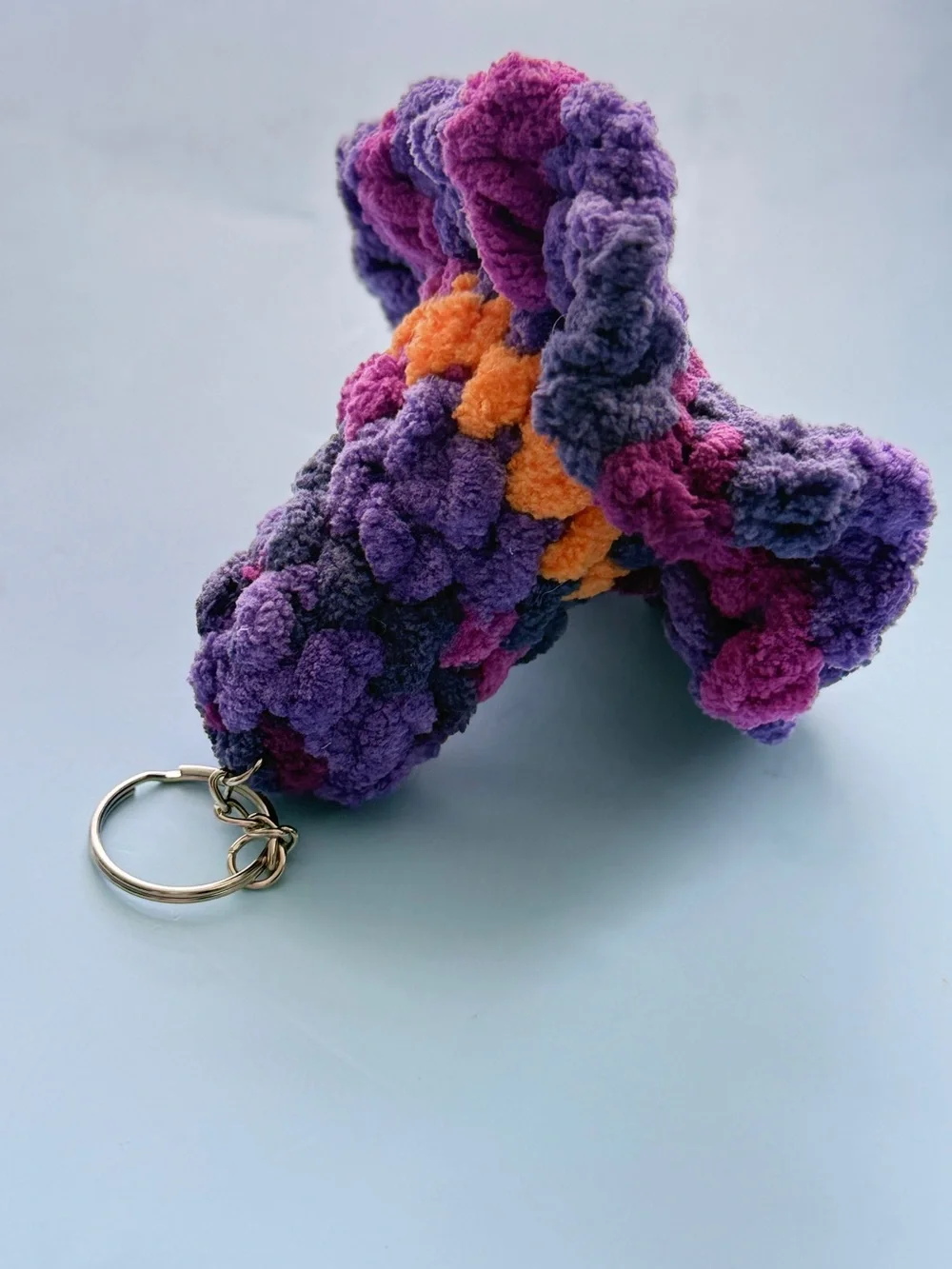Handmade Crochet Witch Hat Keychain –     Variegated Midnight Purple and Orange